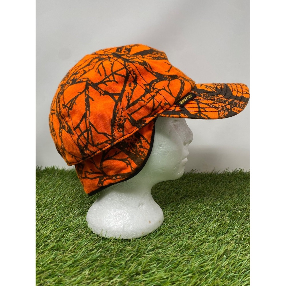 Cabela's Gore-Tex Thinsulate Blaze Orange Camouflage Hunting Cap XL Fabric - Picture 4 of 10